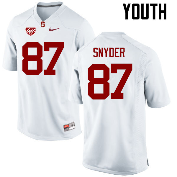 Youth Stanford Cardinal #87 Ben Snyder College Football Jerseys Sale-White - Click Image to Close